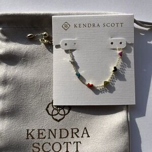 ✨Kendra Scott Haven Heart Gold Chain Bracelet in Multi Mix Color New 🩷